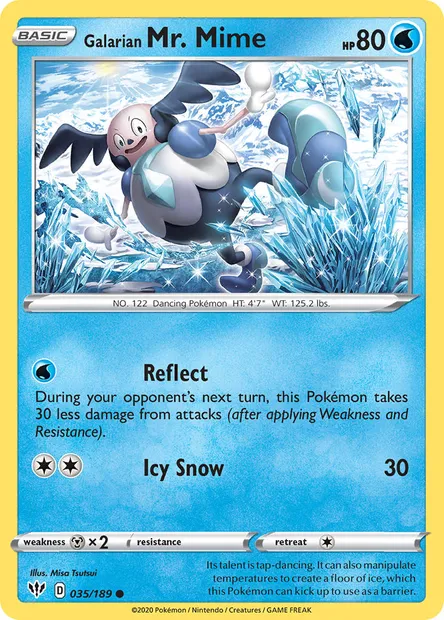 Galarian Mr. Mime, Pokémon card DAA 35 — Darkness Ablaze set