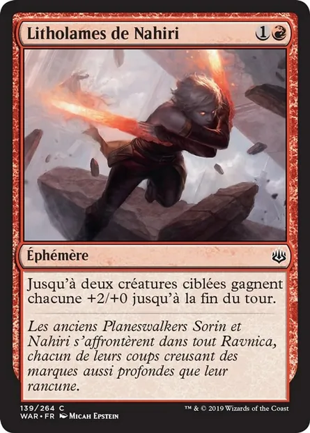 Litholames de Nahiri, carte Magic WAR 139 — extension La guerre des Planeswalkers