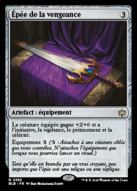 Épée de la vengeance, carte Magic BLB 395 — extension Bloomburrow