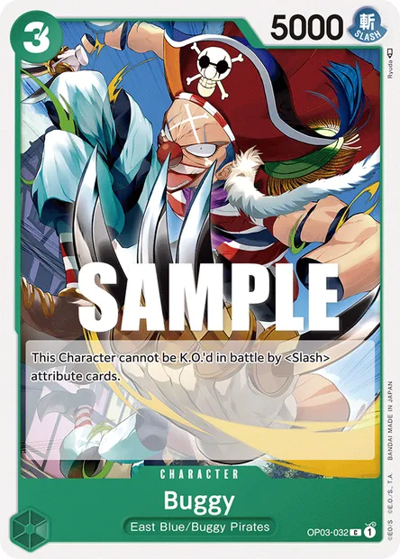 Buggy, One Piece card OP03-032 — PILLARS OF STRENGTH set