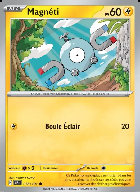 Magnéti, carte Pokémon SSP 058 — extension Étincelles Déferlantes