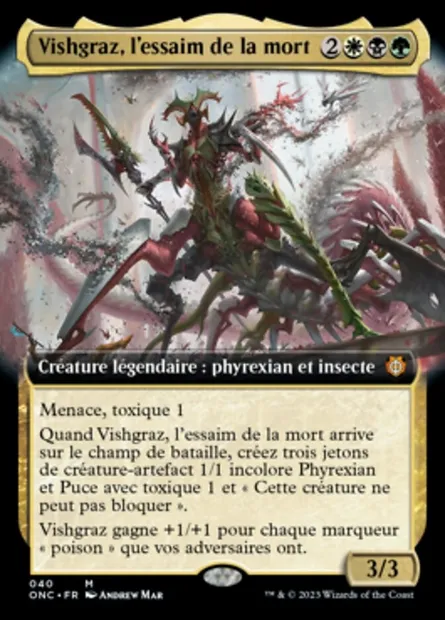Vishgraz, l'essaim de la mort, carte Magic ONC 40 — extension Phyrexia: All Will Be One Commander