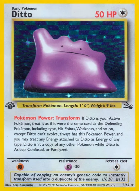 Ditto, Pokémon card FO 3 — Fossil set