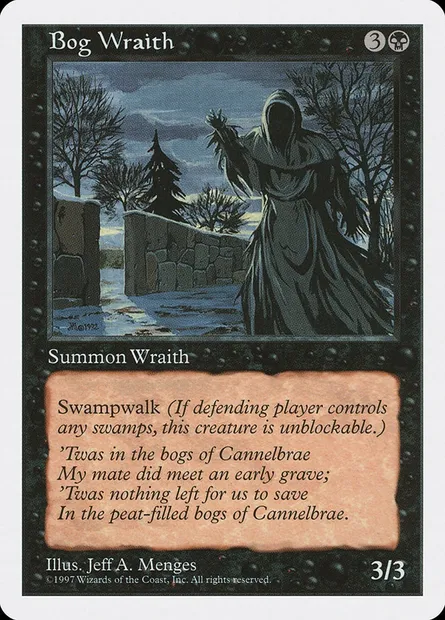 Bog Wraith, Magic card 5ED 147 — Fifth Edition set