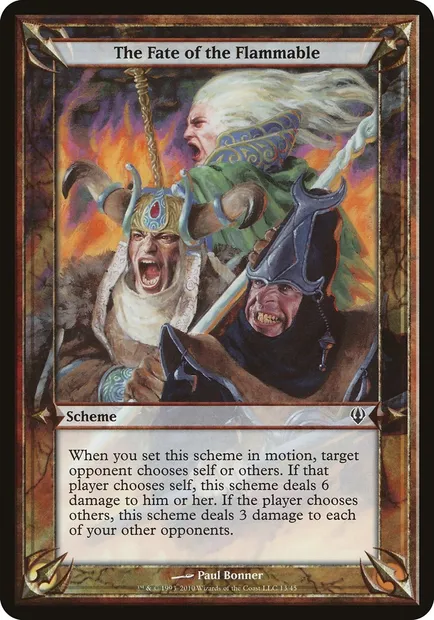 The Fate of the Flammable, carte Magic OARC 13★ — extension Archenemy Schemes