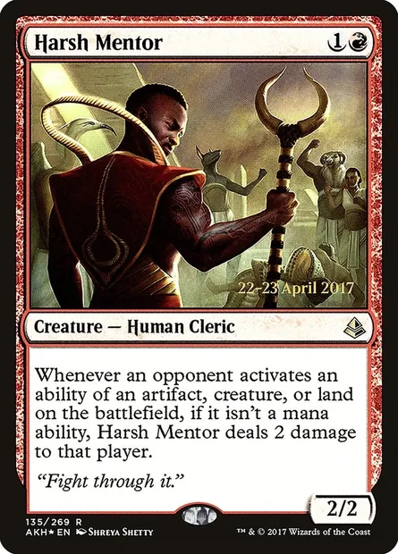 Mentor exigeant, carte Magic PAKH 135s — extension Amonkhet Promos