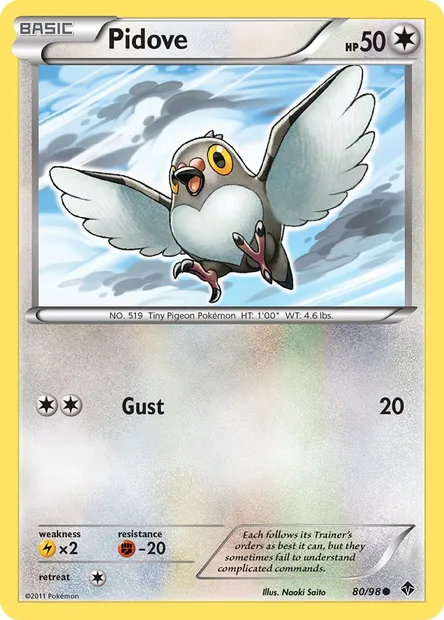 Pidove, Pokémon card EPO 80 — Emerging Powers set