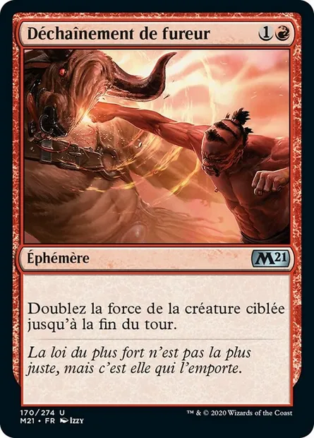 Déchaînement de fureur, carte Magic M21 170 — extension Core Set 2021