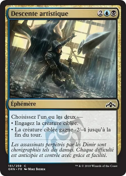 Descente artistique, carte Magic GRN 151 — extension Les Guildes de Ravnica