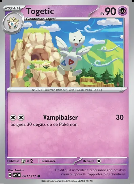 Togetic, carte Pokémon ASC 081 — extension Héros Transcendants