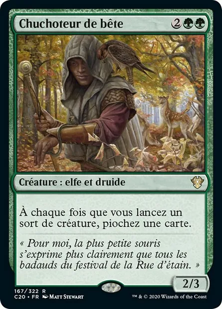 Chuchoteur de bête, carte Magic C20 167 — extension Commander 2020