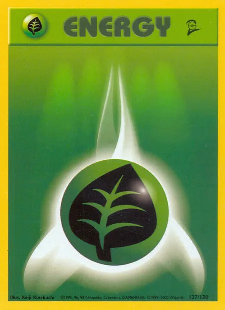Grass Energy, Pokémon card B2 127 — Base Set 2 set