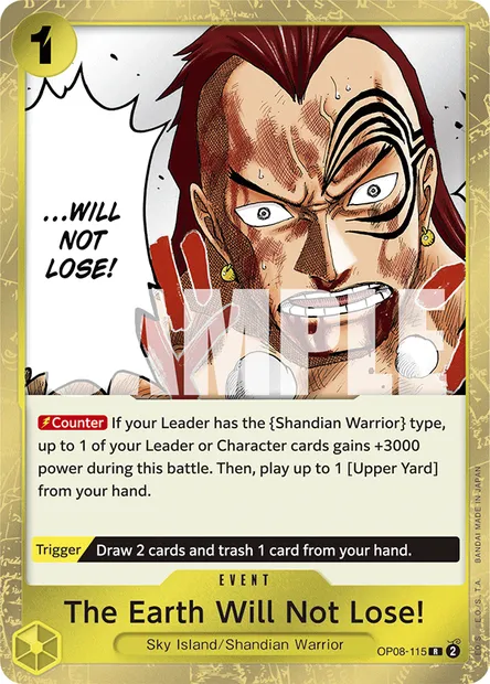 The Earth Will Not Lose!, One Piece card OP08-115 — TWO LEGENDS set