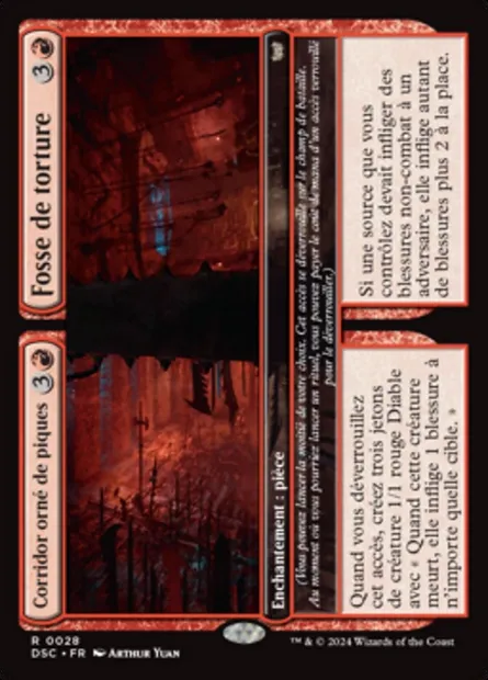 Spiked Corridor // Torture Pit // Spiked Corridor // Torture Pit, carte Magic DSC 28 — extension Duskmourn: House of Horror Commander