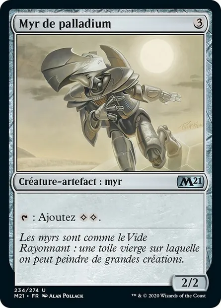 Myr de palladium, carte Magic M21 234 — extension Core Set 2021