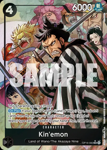 Kin'emon, One Piece card OP16-082 — THE TIME OF BATTLE set
