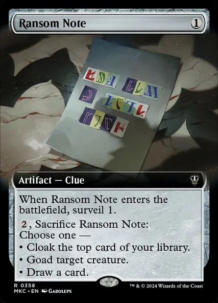Ransom Note, Magic card MKC 358 — Murders at Karlov Manor Commander set