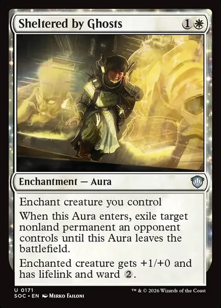 Sheltered by Ghosts, Magic card SOC 171 — Secrets of Strixhaven Commander set