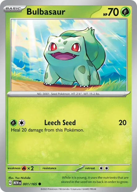 Bulbasaur, Pokémon card MEW 001 — 151 set