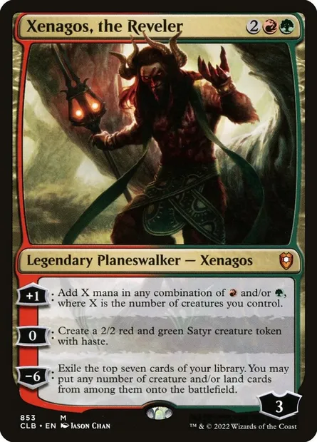 Xenagos, the Reveler, Magic card CLB 853 — Commander Legends: Battle for Baldur's Gate set