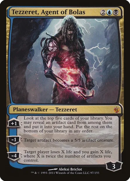 Tezzeret, Agent of Bolas, Magic card MBS 97 — Mirrodin Besieged set