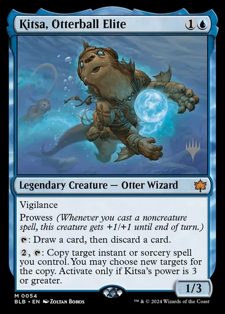 Kitsa, Otterball Elite, Magic card PBLB 54p — Bloomburrow Promos set