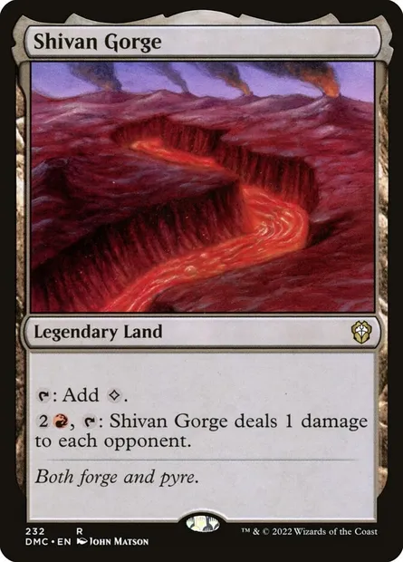 Shivan Gorge, Magic card DMC 232 — Dominaria United Commander set