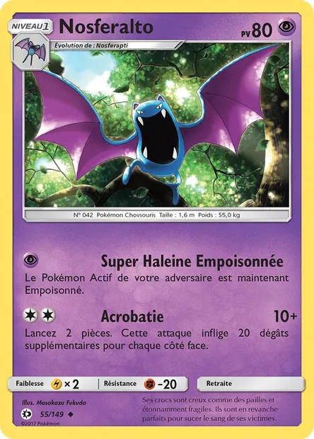 Nosferalto, carte Pokémon SUM 55 — extension Soleil et Lune