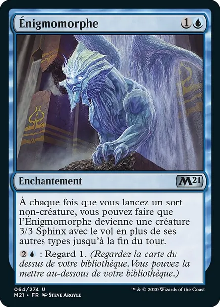 Énigmomorphe, carte Magic M21 64 — extension Core Set 2021