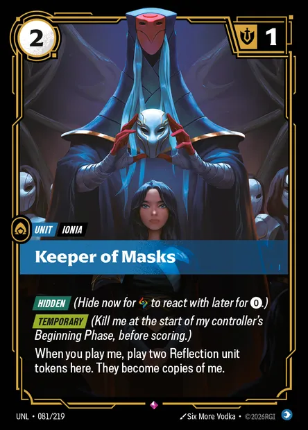 Keeper of Masks, carte Riftbound UNL 081 — extension Unleashed