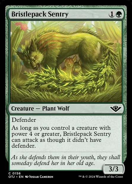 Bristlepack Sentry, Magic card OTJ 156 — Outlaws of Thunder Junction set