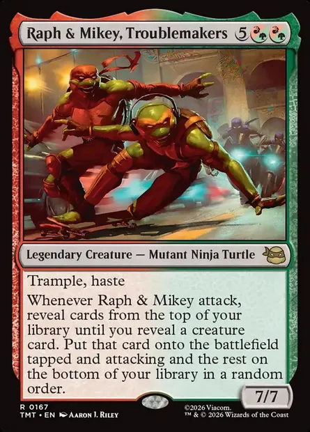 Raph & Mikey, Troublemakers, Magic card TMT 167 — Teenage Mutant Ninja Turtles set