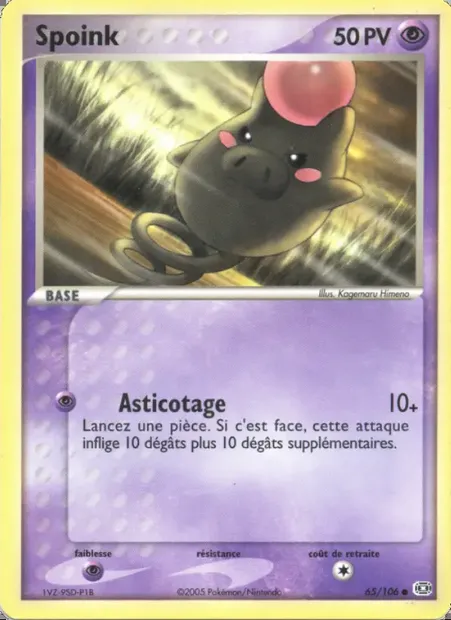 Spoink, carte Pokémon EM 65 — extension EX Émeraude