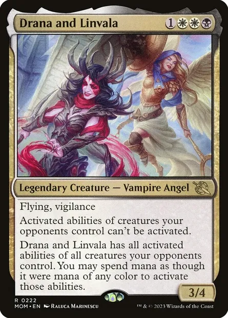 Drana and Linvala, Magic card MOM 222 — March of the Machine set