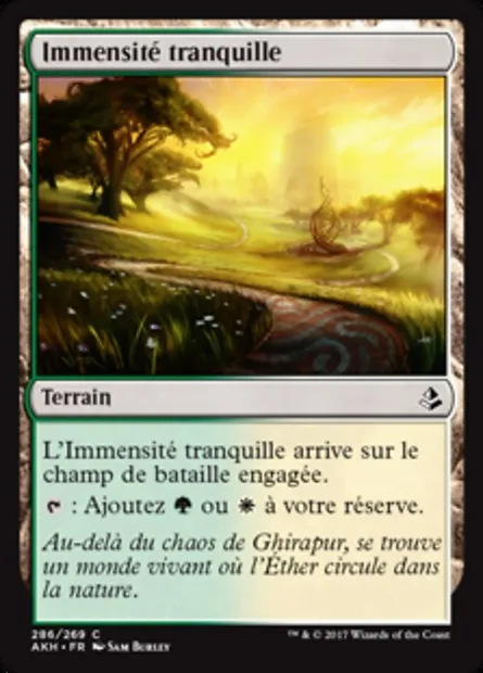 Immensité tranquille, carte Magic AKH 286 — extension Amonkhet