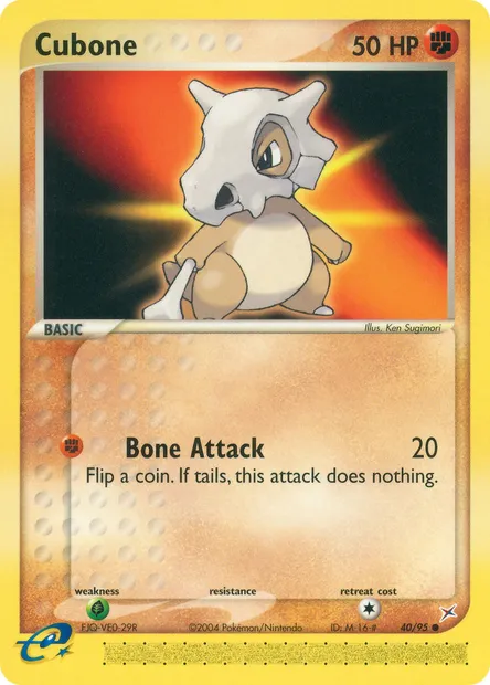 Cubone, Pokémon card MA 40 — Team Magma vs Team Aqua set
