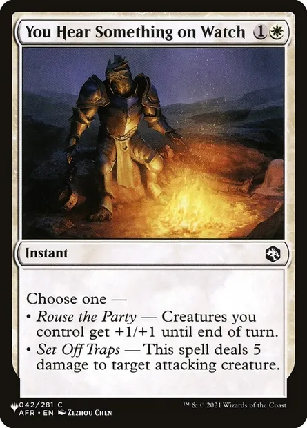 You Hear Something on Watch, Magic card PLST AFR-42 — The List set