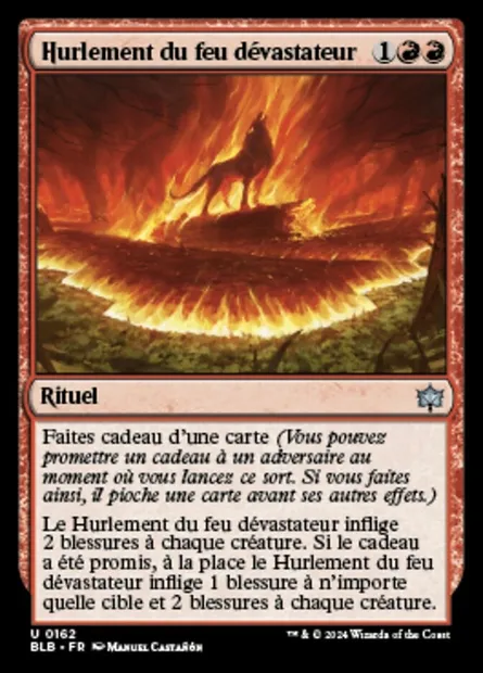 Hurlement du feu dévastateur, carte Magic BLB 162 — extension Bloomburrow