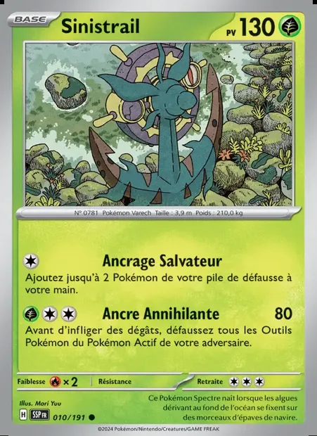 Sinistrail, carte Pokémon SSP 010 — extension Étincelles Déferlantes