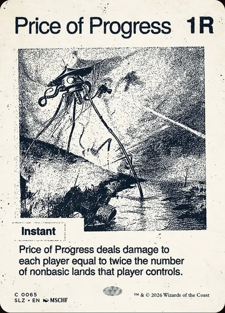 Price of Progress, Magic card SLZ 65 — The Zeta Set set