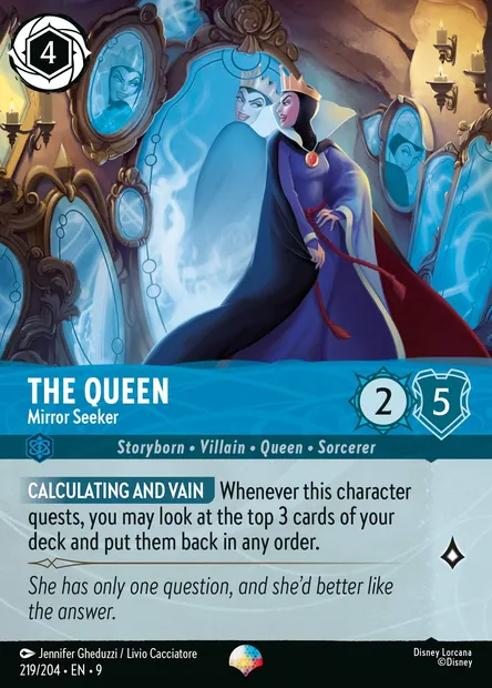 The Queen - Mirror Seeker, Disney Lorcana card CH9-219 — Fabled set