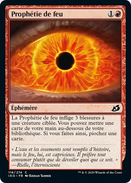 Prophétie de feu, carte Magic IKO 116 — extension Ikoria: Lair of Behemoths