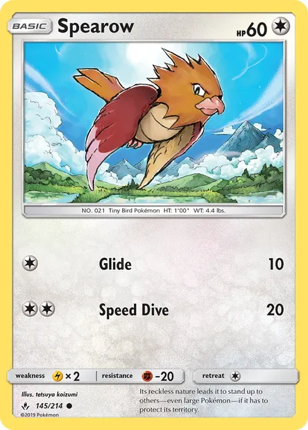 Spearow, Pokémon card UNB 145 — Unbroken Bonds set