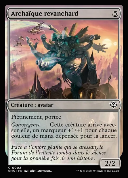 Archaïque revanchard, carte Magic SOS 2 — extension Secrets of Strixhaven