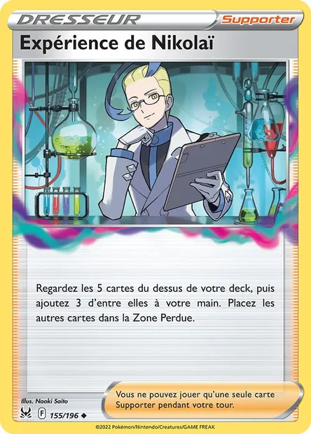 Expérience de Nikolaï, carte Pokémon LOR 155 — extension Origine Perdue