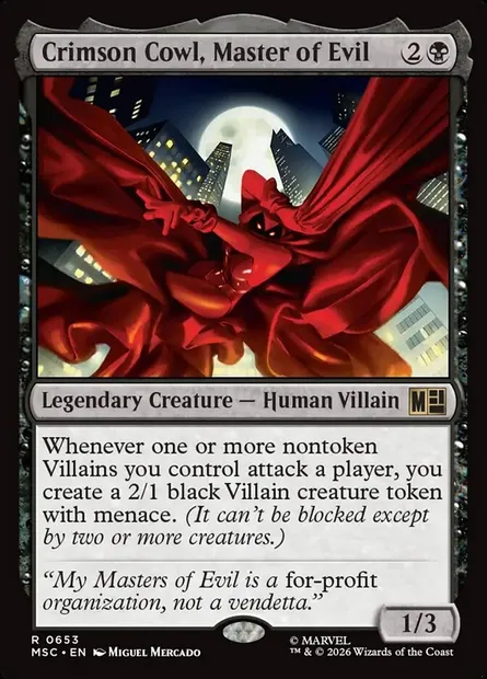 Crimson Cowl, Master of Evil, Magic card MSC 653 — Marvel Super Heroes Commander set