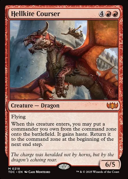 Hellkite Courser, Magic card TDC 218 — Tarkir: Dragonstorm Commander set