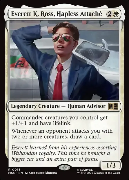 Everett K. Ross, Hapless Attaché, Magic card MSC 13 — Marvel Super Heroes Commander set