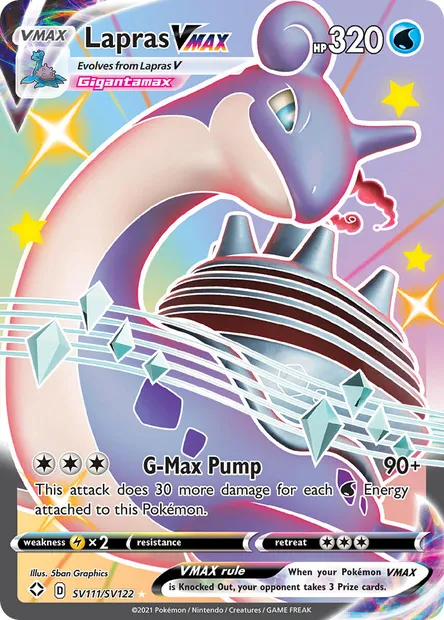 Lapras VMAX, Pokémon card SHF SV111 — Shining Fates set