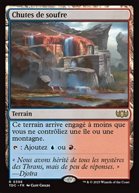 Chutes de soufre, carte Magic TDC 396 — extension Tarkir: Dragonstorm Commander